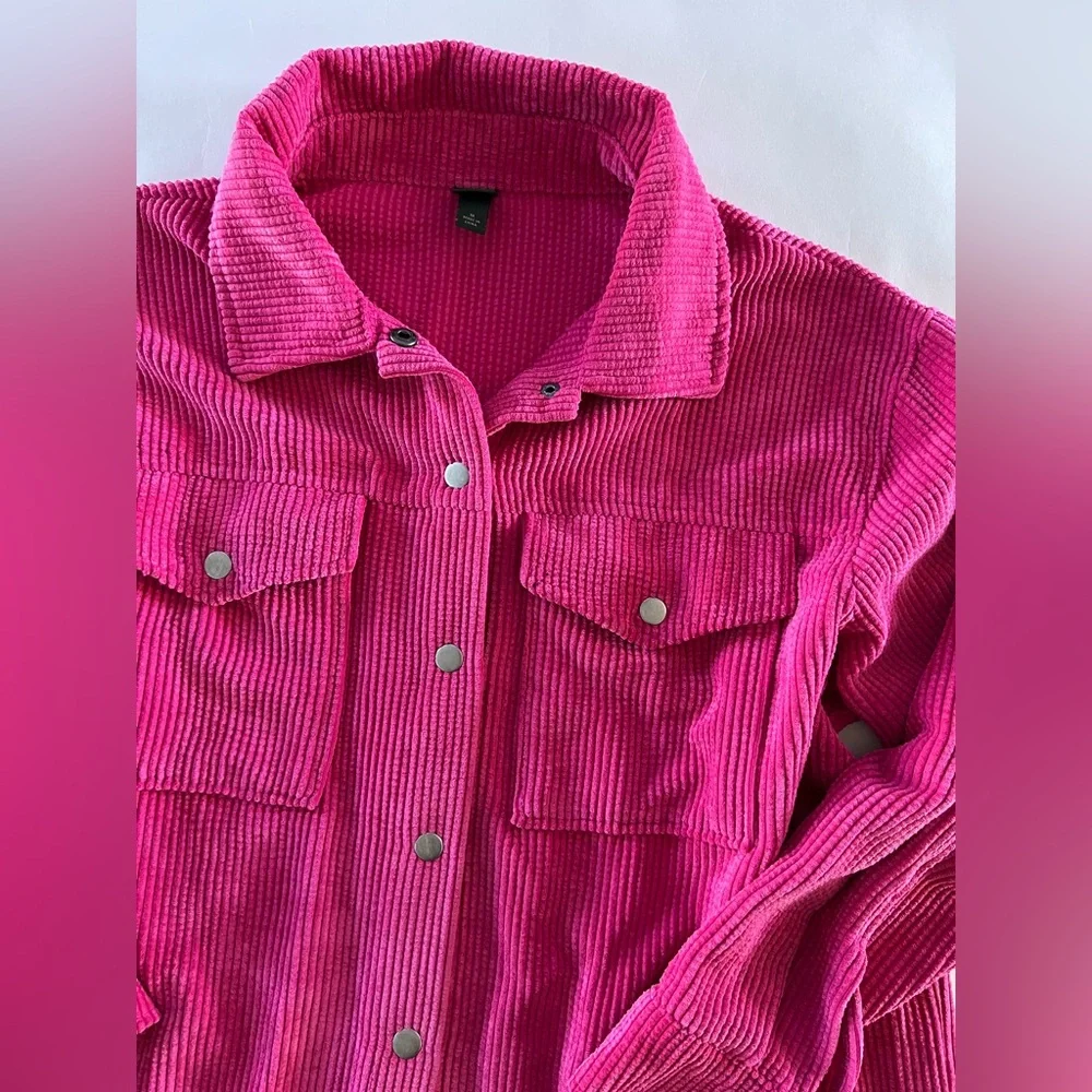Women's Pink Corduroy Jacket - Picture 3 of 5
